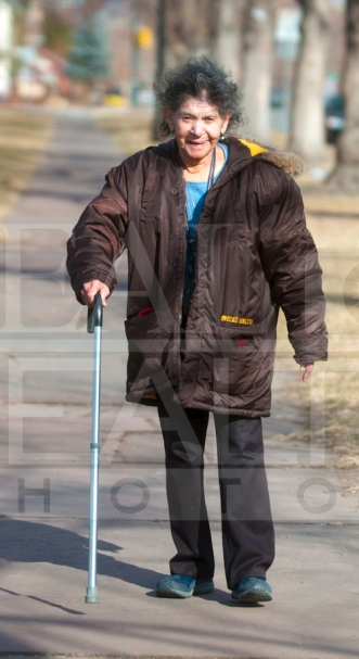 Senior lady with cane