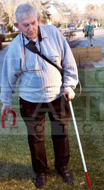 Senior man with cane 2
