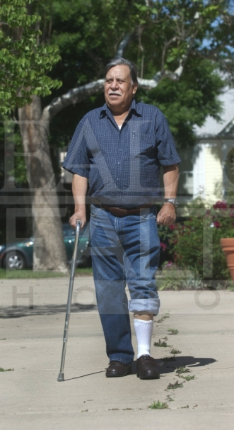 Senior man with cane
